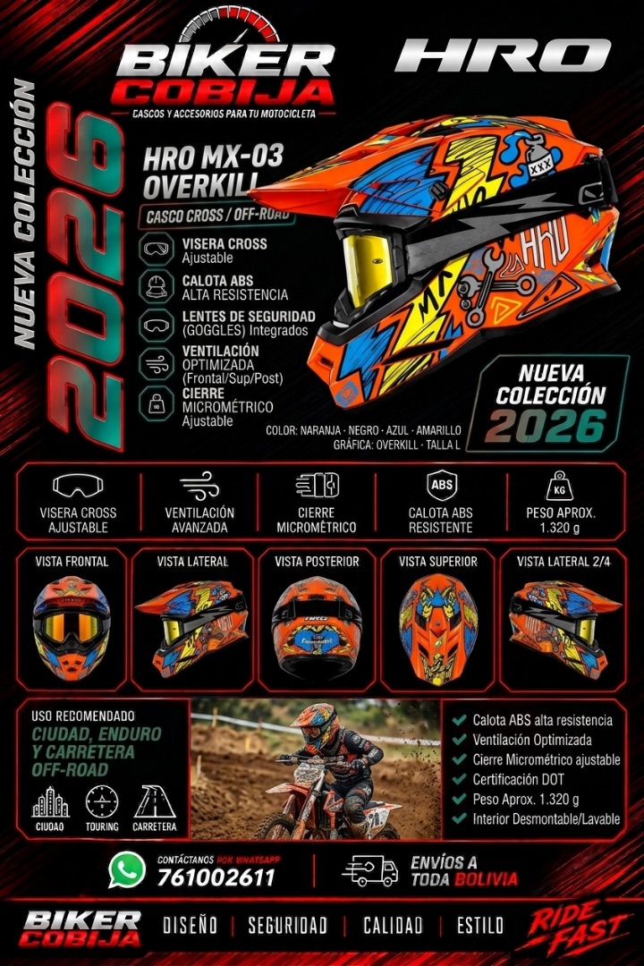 HRO MX-03 OVERKILL — Casco Cross / Off-Road